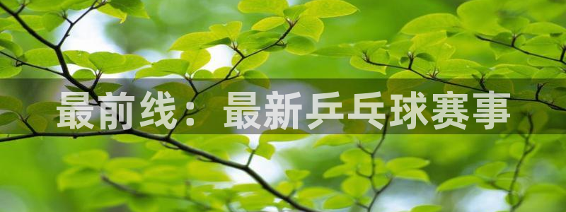  b体育官网登录入口艾弗森：最前线：最新乒乓球赛事